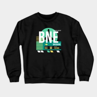 Brisbane (BNE) Airport // Retro Sunset Baggage Tag Crewneck Sweatshirt